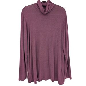 Lane Bryant Long Sleeve Cowl Neck Tunic Top 18/20‎ Purple Boho Lounge Casual